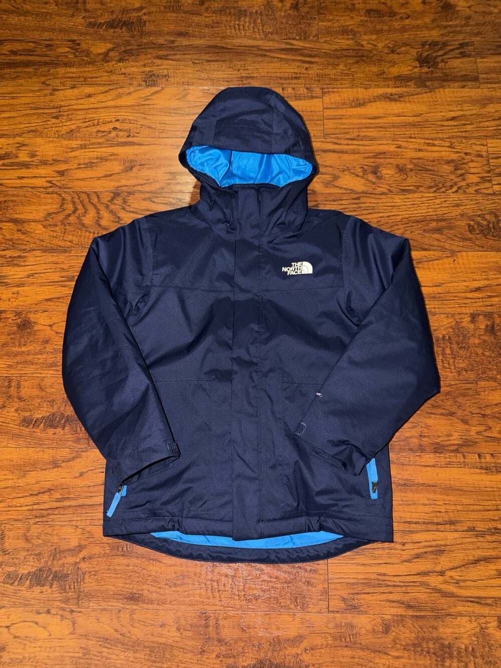 The North Face Youth Navy Blue Triclimate Jacket with Blue Lining